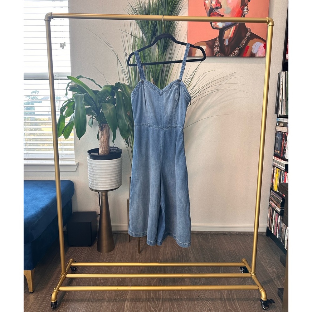 GUESS Culotte Denim Jumpsuit - Size 4 - Picture 10 of 15